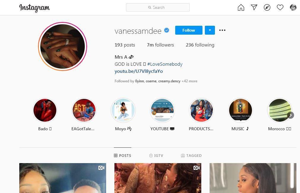 Vanessa Mdee and Rotimi may have secretly walked down the aisle. [Instagram/VanessaMdee]