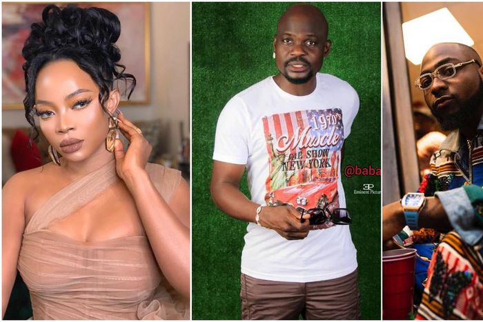 Toke Makinwa, Baba Ijesha and Davido [Instagram/TokeMakinwa] [Instagram/BabaIjesha] [Instagram/Davido]