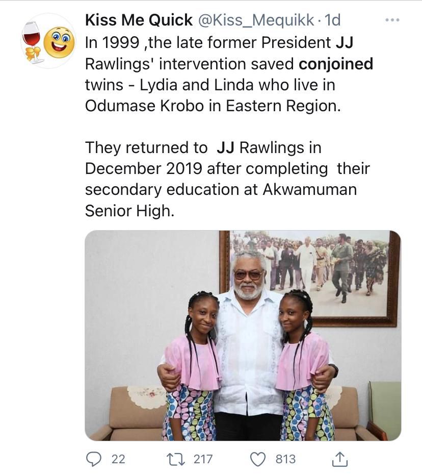 First conjoined twins separated in Ghana. Lydia and Linda with Rawlings