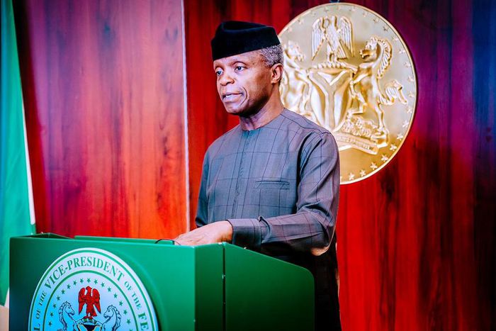 Vice President Yemi Osinbajo SAN inaugurates the Senior Executive Course, No. 43, 2021, of the National Institute for Policy and Strategic Studies, Kuru. 1st March, 2021. Photo: Tolani Alli