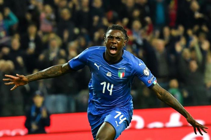 Forward Moise Kean has scored twice in eight appearances for Italy.