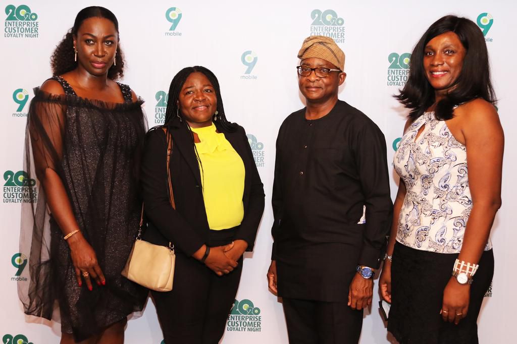 L-R: Head, Regional Enterprise Sales, 9mobile; Nneka Owolabi; 9mobile Enterprise customer, Omowunmi John-Bull; Chief Financial Officer, 9mobile, Phillips Oki and Head, Enterprise Marketing, 9mobile, Chinelo Mbanefo at the 2020 9mobile Enterprise Custom...