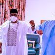 Niger State governor, Abubakar Sani Bello (left) with President Muhammadu Buhari (right) [Twitter/@NigerGov]