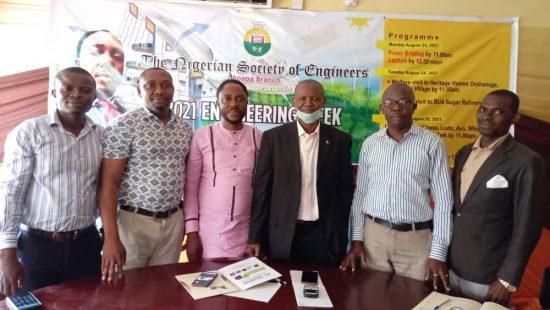 L-R: Members of Apapa Branch of the Nigerian Society of Engineers (NSE), Mr Festus Omaike, Mr Malvin Ibisi, Mr Sunday Egbiki (Guest Lecturer), Mr Christian Ufot (Branch Chairman), Mr Emmanuel Okolo and Mr Omotere Odola during a physical/virtual meeting...