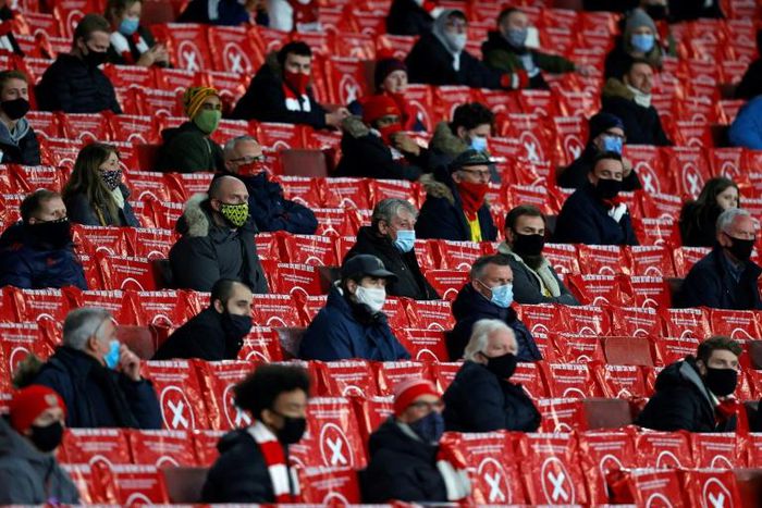 Rare sight - Even reduced crowds at Arsenal's Emirates Stadium and other Premier League grounds are no longer allowed under new national lockdown restrictions