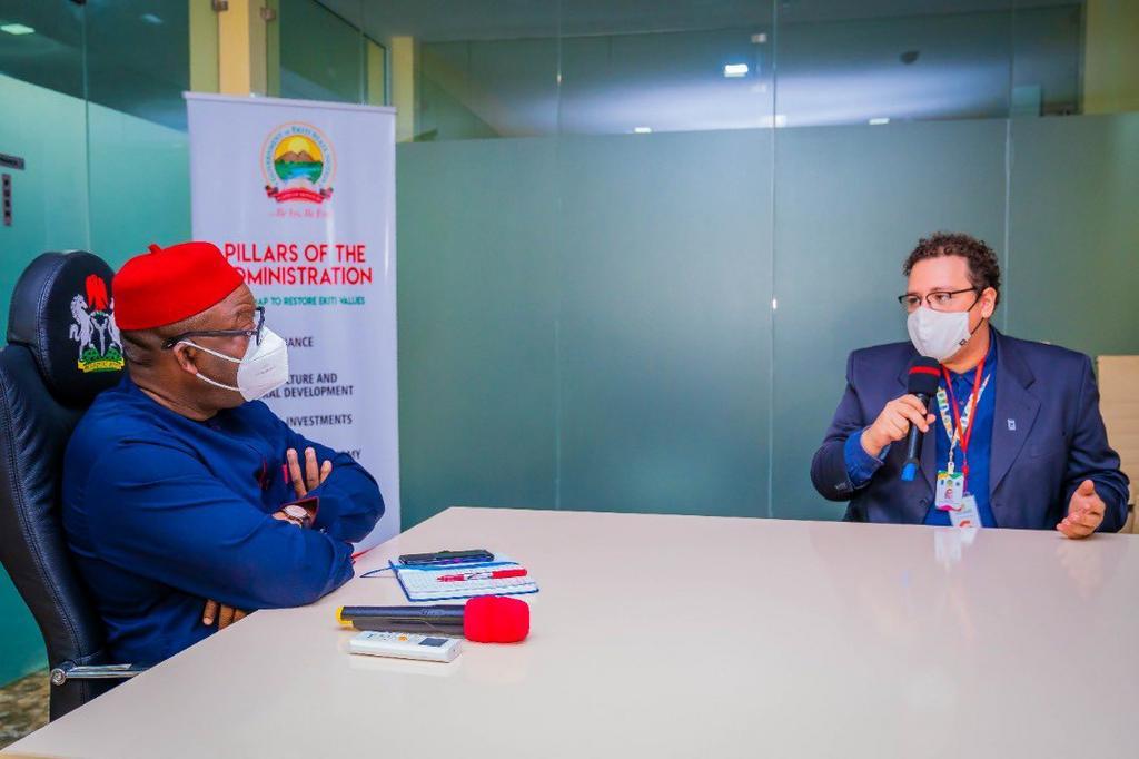 Governor Kayode Fayemi and the General Secretary of the Africa –Brazil International Forum, Lucas Andrade. [Twitter/@ekitistategov]