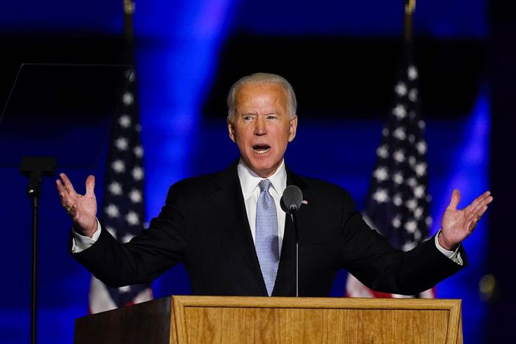 President-elect Joe Biden speaks Saturday, Nov. 7, 2020, in Wilmington, Del.