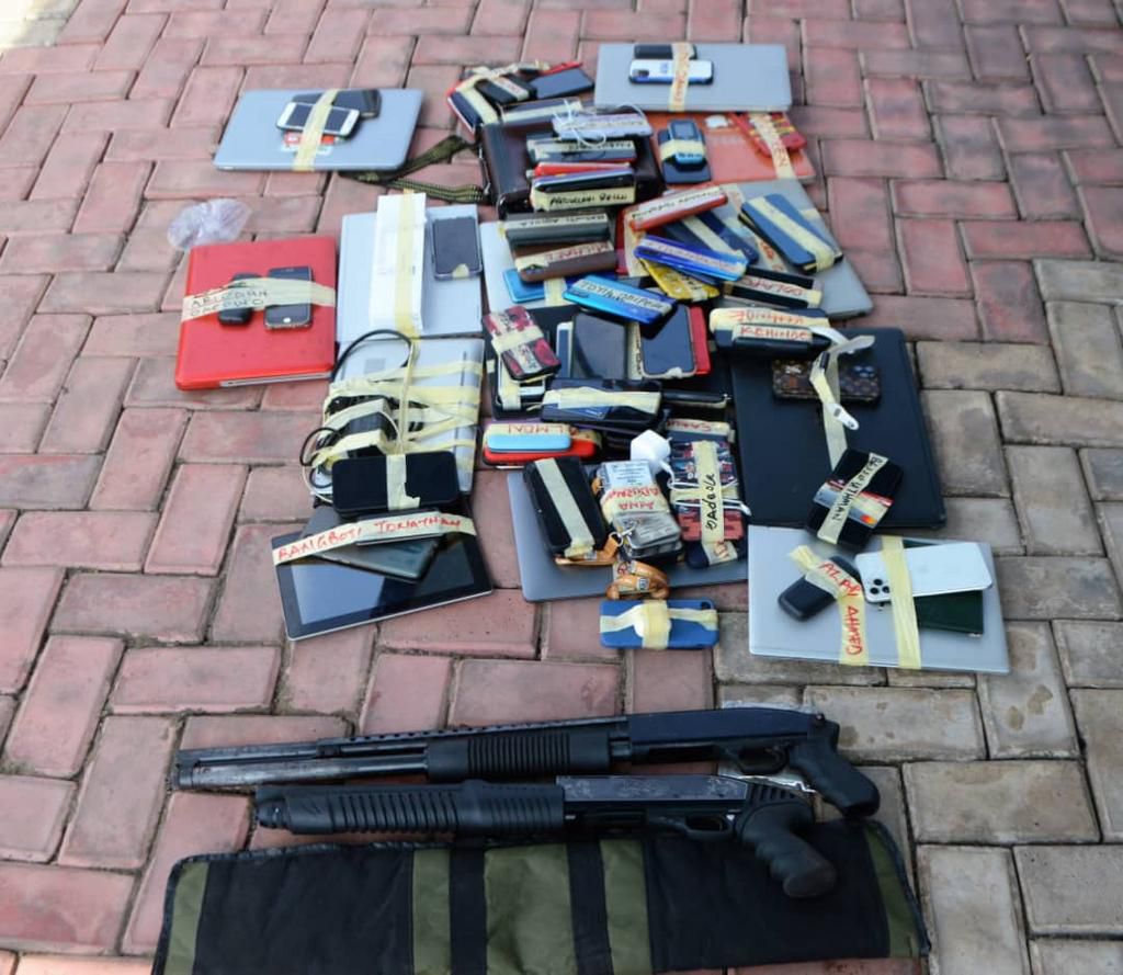 EFCC arrests 57 suspected internet fraudsters, recovers rifles in Ogun. [Twitter/@officialEFCC]