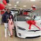 Lady shows off GHC450k Tesla car present on Val’s Day