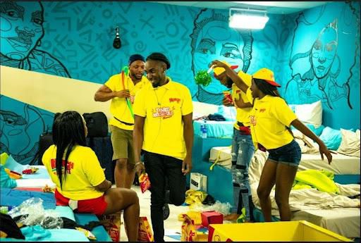 BBNaija Housemates having fun ahead of Munch It task.