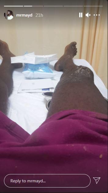 Photos of the singer in the hospital [nstagram/MayD]