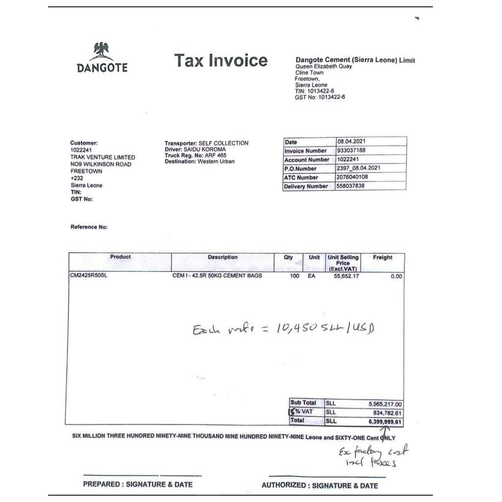 Dangote: Cement price from our factories is between N2,450 and N2,510 per bag, VAT inclusive