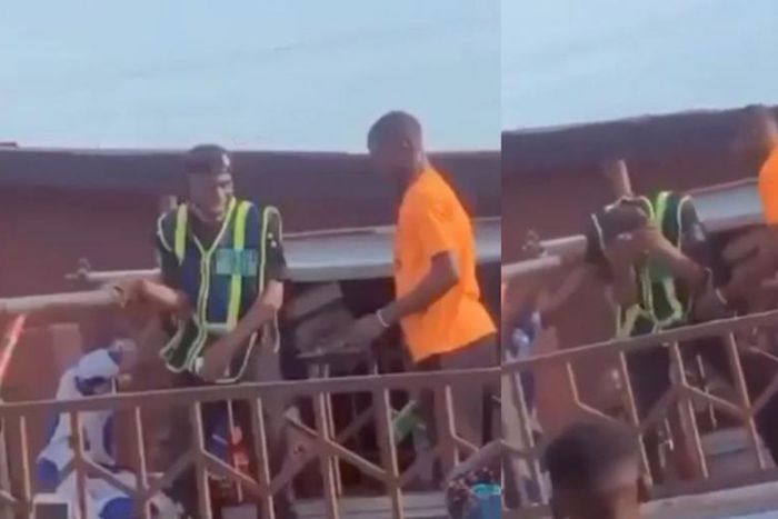 Angry truck driver smashes bottle on police officer’s head for arresting his car