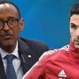 President Paul Kagame of Rwanda and Arsenal coach, Mikel Arteta (Todayuknews)