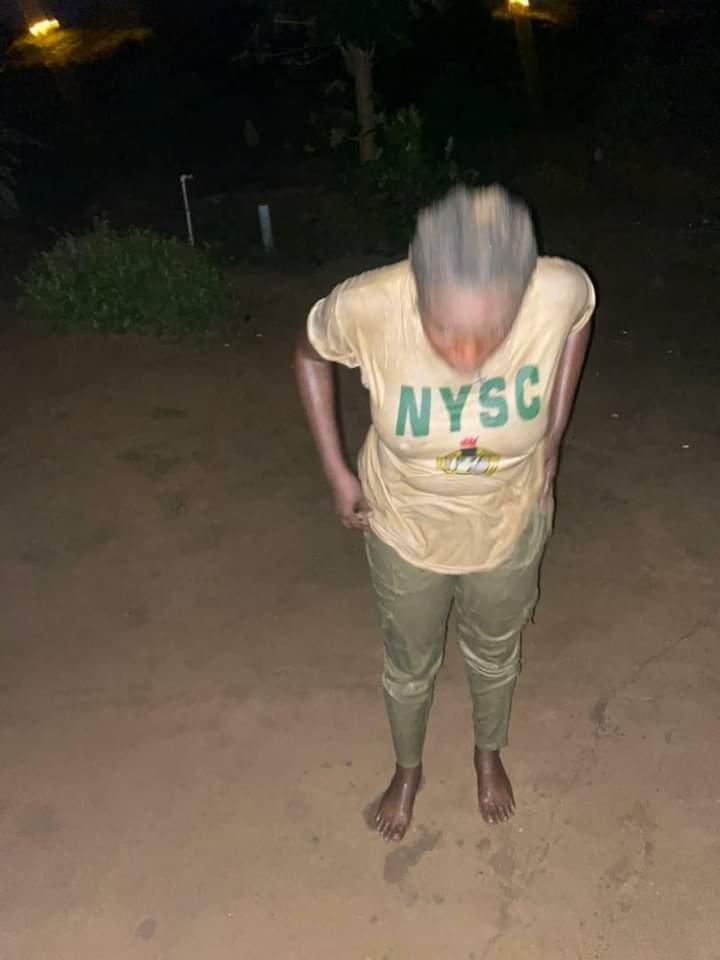 NYSC member Ezeiruaku Ifenyinwa Fidelia after she was beaten by a soldier in Calabar (Agba Jalingo)