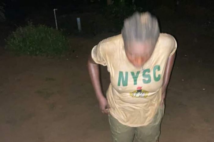 NYSC member Ezeiruaku Ifenyinwa Fidelia after she was beaten by a soldier in Calabar (Agba Jalingo)