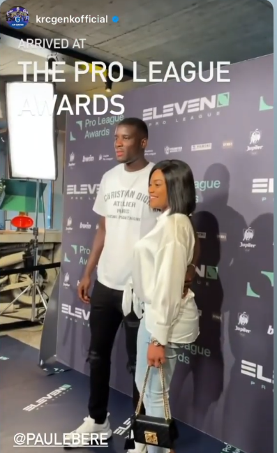Paul Onuachu and wife Tracy Acheampong (Instagram/elevensportsbe)
