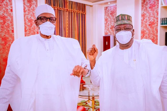 President Muhammadu Buhari (left) with Senate President, Ahmad Lawan (right) [Presidency]
