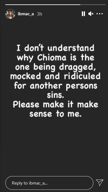 Ibiere Agwu wonders why Chioma Avril is being dragged for Davido's 'sins' [Instagram/IbMac_A]