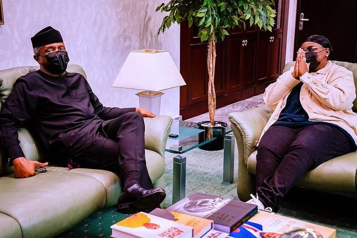 Vice president Yemi Osibanjo and singer Teni [Instagram/TeniEntertainer]