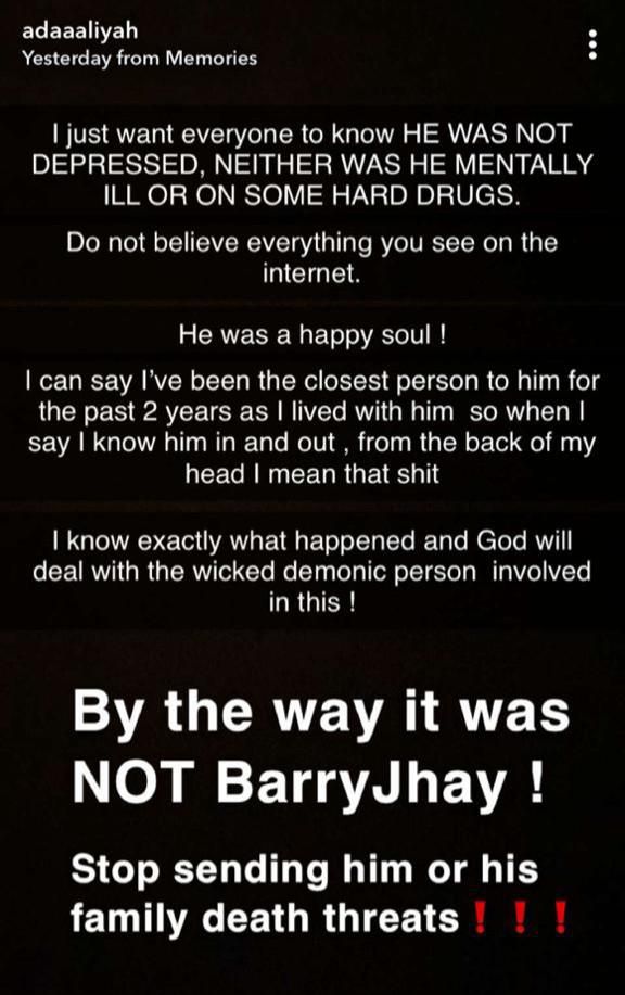 Aliyah says she knows the person behind her boyfriend's death. [LIB]