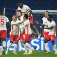 RB Leipzig players celebrate Alexander Sorloth's late winner in Istanbul