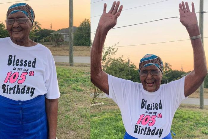 105-year-old woman celebrates her birthday in style
