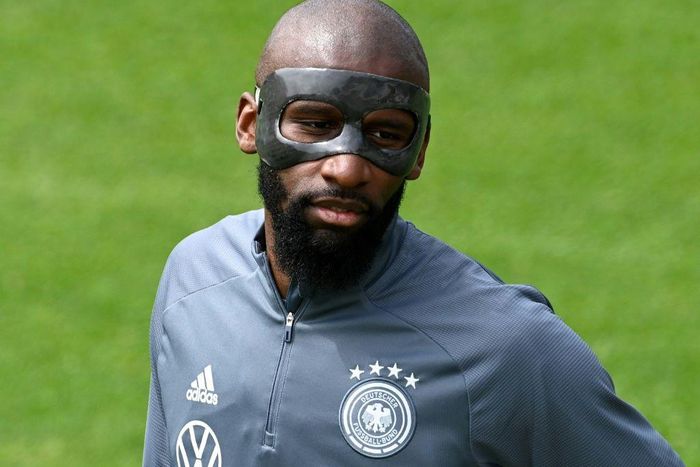 Germany's Chelsea Antonio Ruediger will wear a mask against France on Tuesday to protect a facial injury