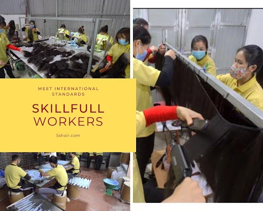 Top 4 Vietnamese hair factory skillful workers.