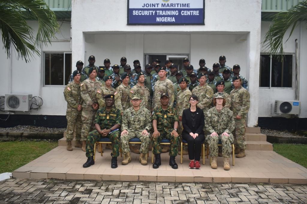 US Army Special Forces with Nigeria Navy Special Boat Service officers during the closing ceremony of the Joint Combined Exchange Training (JCET] in Lagos [U.S. Consulate]