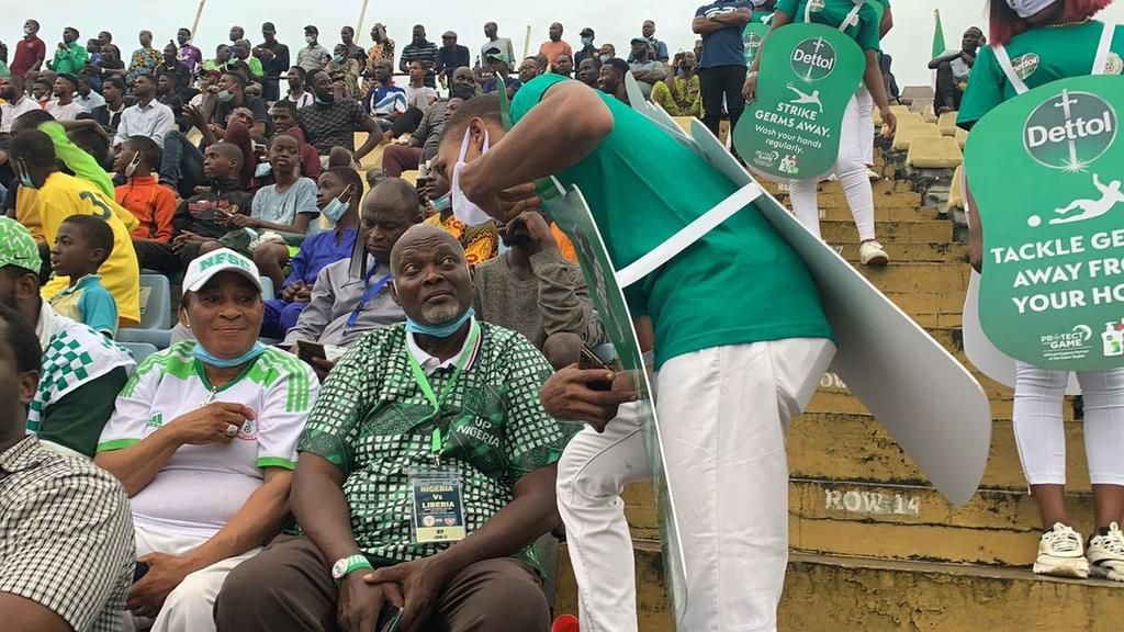 Safety ambassadors enlightening spectators on how to stay germ-free