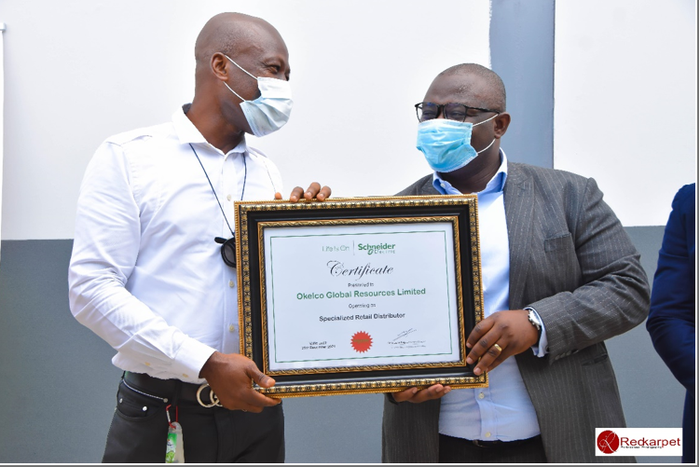 Mazi Chukwuemeka Okereke, CEO Okelco Global Resources Ltd and Mojola Ola, Head Partner Business Schneider Electric, Anglophone West Africa