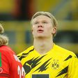 Borussia Dortmund striker Erling Braut Haaland (R) was ruled out of Wednesday's home match against Lazio