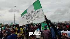 #EndSARS protesters at Lekki Toll Gate, Lagos