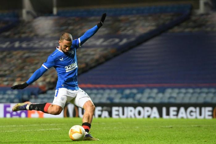 Roofe is on fire: Kemar Roofe scored twice for Rangers in a 4-0 win over Cove Rangers