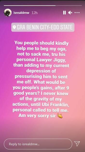 He appealed to Nigerians to help save his job [Instagram/israeldmw]