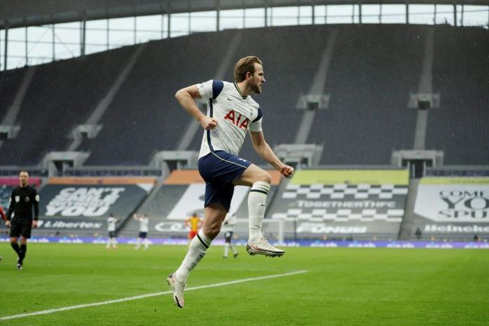 Tottenham striker Harry Kane celebrates
