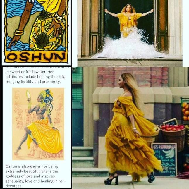 Beyonce in Lemonade music video channeling the goddess Oshun {pinterest}