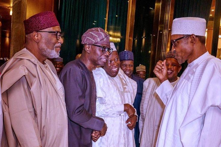 President Muhammadu Buhari (right) with APC governors (image used as illustration) [Presidency]