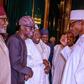 President Muhammadu Buhari (right) with APC governors (image used as illustration) [Presidency]