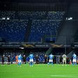 Players hold a minute's silence for Italy's 1982 World Cup winner Paolo Rossi in their first match at the renamed Diego Armando Maradona stadium in Naples.