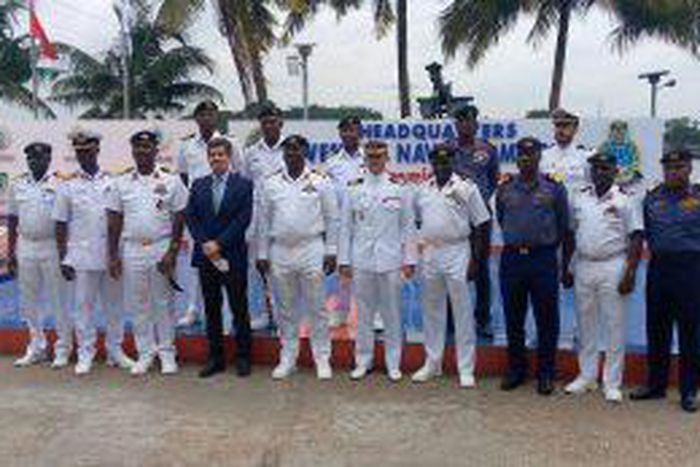 Officers of Western Naval Command and SNS MV VIGIA crew members. [NAN]