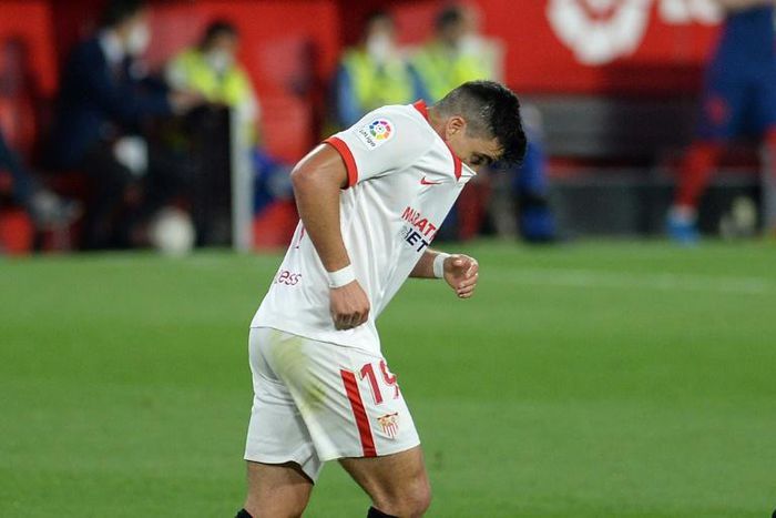 Match winner: Sevilla defender Marcos Acuna