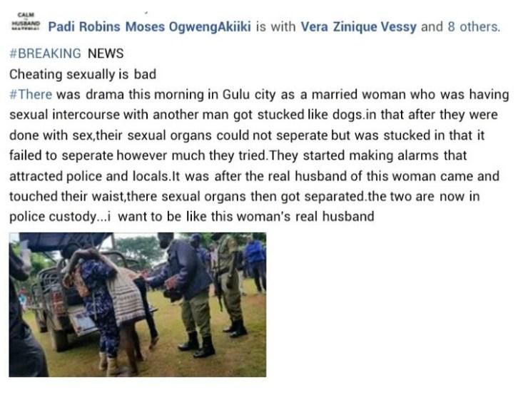 Married woman and illicit lover get stuck until her husband arrives