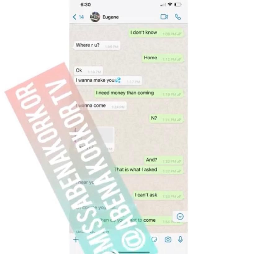 Abena Korkor exposes Eugene Safo begging to lick her