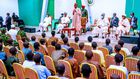 President Muhammadu Buhari addressing Kankara schoolboys after regaining freedom from Boko Haram captivity (Channels TV)