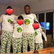 Michael Essien with his children