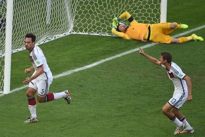Mats Hummels (L) and Thomas Mueller were part of Germany's World Cup winning team in Brazil, where Hummels scored against France in the quarterfinals