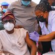 Lagos State governor, Babajide Sanwo-Olu, receiving COVID-19 vaccine [LASG]