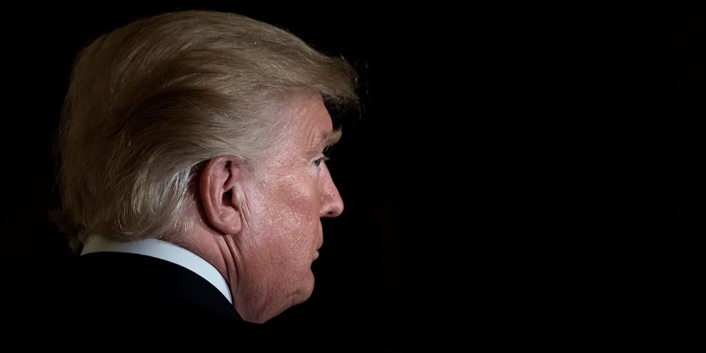 US President Donald Trump leaves after a Hispanic Heritage Month event in the East Room of the White House October 6, 2017 in Washington, DC. - President Trump invited over 200 Hispanic business, community, and faith leaders, and guests from across the...